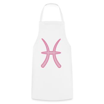 Pisces Zodiac Sign Symbol Pastel Pink - Cooking Apron - white - Front - AI Model Male 185 dark (185cm)