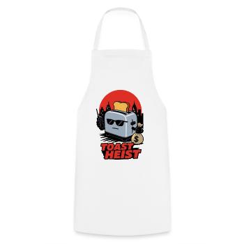 Toast Heist – Gangster Toaster mit Geldsack - Kochschürze - Weiß - Vorne - AI Model Male 185 dark (185cm)