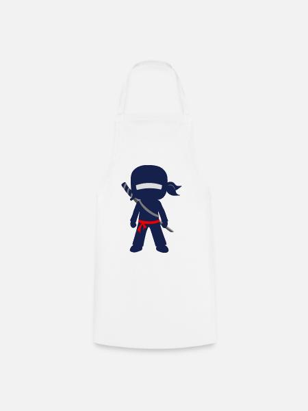 Ninja mit Schwert und Bandana - Kochschürze - Weiß