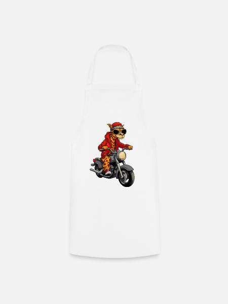 Motorrad Giraffe - Kochschürze - Weiß
