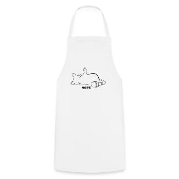 Katze Nope Mittelfinger Nein Nö Kein Bock - Kochschürze - Weiß - Vorne - AI Model Male 185 dark (185cm)