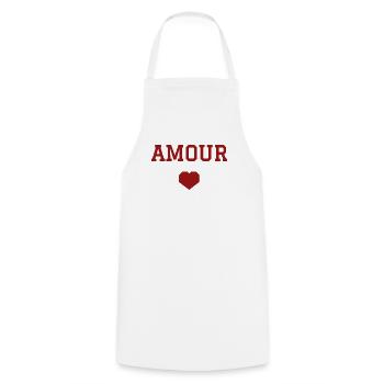 Amour cœur - Tablier de cuisine - blanc - Devant - AI Model Male 185 dark (185cm)