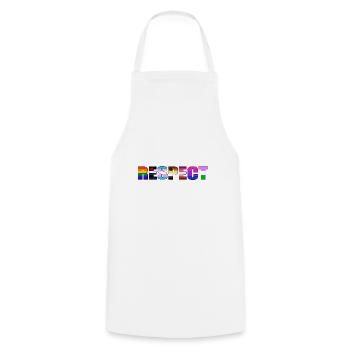 Respect - LGBTIQ Gay Pride Queer Coming Out - Kochschürze - Weiß - Vorne - AI Model Male 185 dark (185cm)