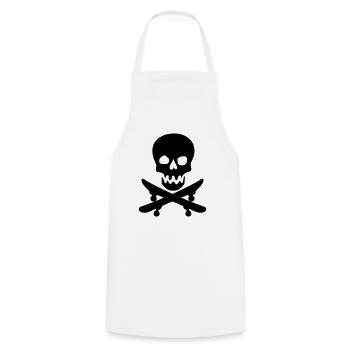 Skateboard - Cooking Apron - white - Front - AI Model Male 185 dark (185cm)