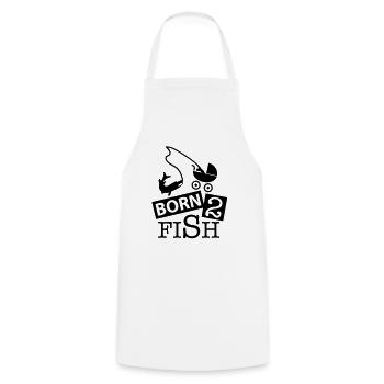 born_2_fish_co1 - Cooking Apron - white - Front - AI Model Male 185 dark (185cm)