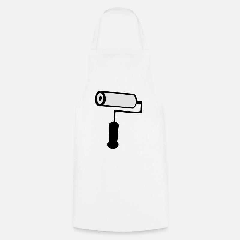 rouleau de peinture - Tablier de cuisine - blanc