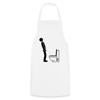 WC logo im stehen pinkeln pissen klo toilette erle - Kochschürze - Weiß - Vorne - AI Model Male 185 dark (185cm)