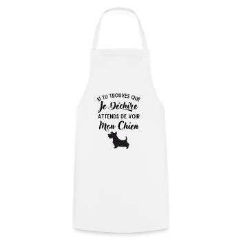 Mon Chien déchire 2 - Tablier de cuisine - blanc - Devant - AI Model Male 185 dark (185cm)