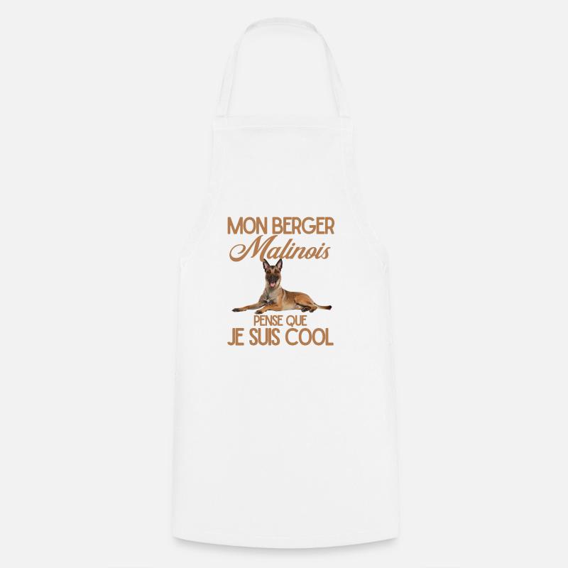 Berger malinois - Tablier de cuisine - blanc