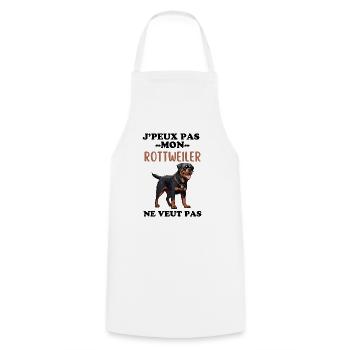 Rottweiler - Tablier de cuisine - blanc - Devant - AI Model Male 185 dark (185cm)