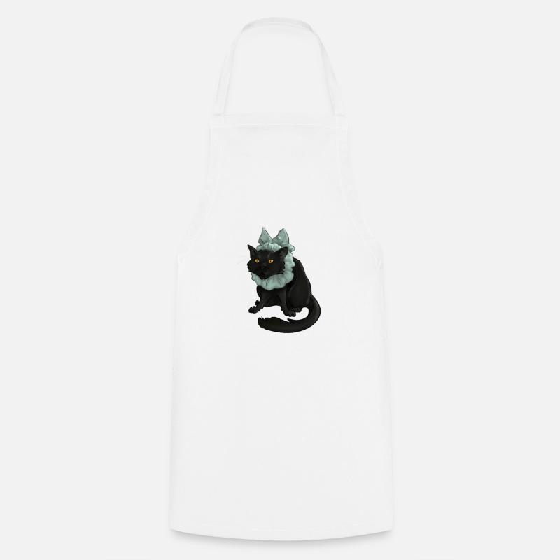 Funny Cat With Bow - Kochschürze - Weiß