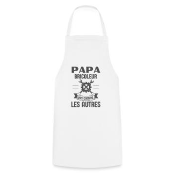 Papa bricoleur pas comme les autres - Tablier de cuisine - blanc - Devant - AI Model Male 185 dark (185cm)