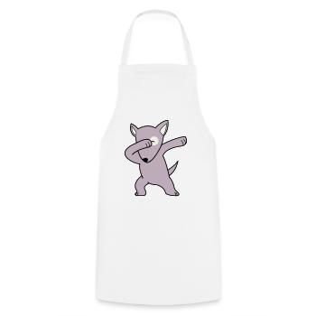 dog dabbing 02 - Cooking Apron - white - Front - AI Model Male 185 dark (185cm)