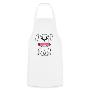 Chien Saucisse Bouche Faim Nourriture Mange Saucisses Sucré - Tablier de cuisine - blanc - Devant - AI Model Male 185 dark (185cm)