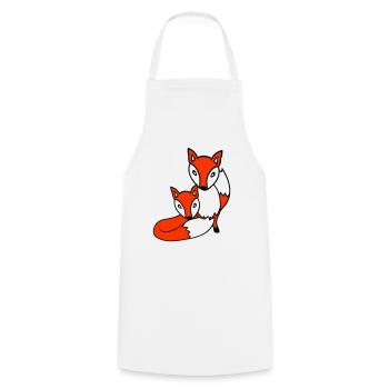 2 Amis Renards Roux Renard Deux Animaux Sauvages Équipe - Tablier de cuisine - blanc - Devant - AI Model Male 185 dark (185cm)