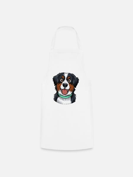 Berner Sennenhund Portrait - Kochschürze - Weiß