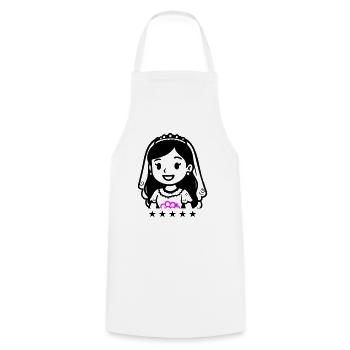 Bande dessinée de mariée - Tablier de cuisine - blanc - Devant - AI Model Male 185 dark (185cm)