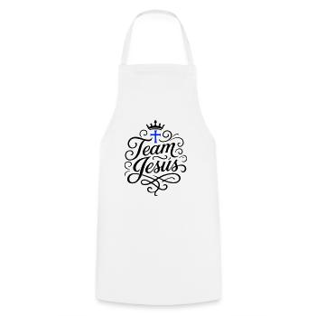 Équipe de la Croix de Jésus - Tablier de cuisine - blanc - Devant - AI Model Male 185 dark (185cm)