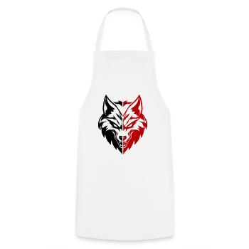 Wolf Kopf Symbol - Kochschürze - Weiß - Vorne - AI Model Male 185 dark (185cm)