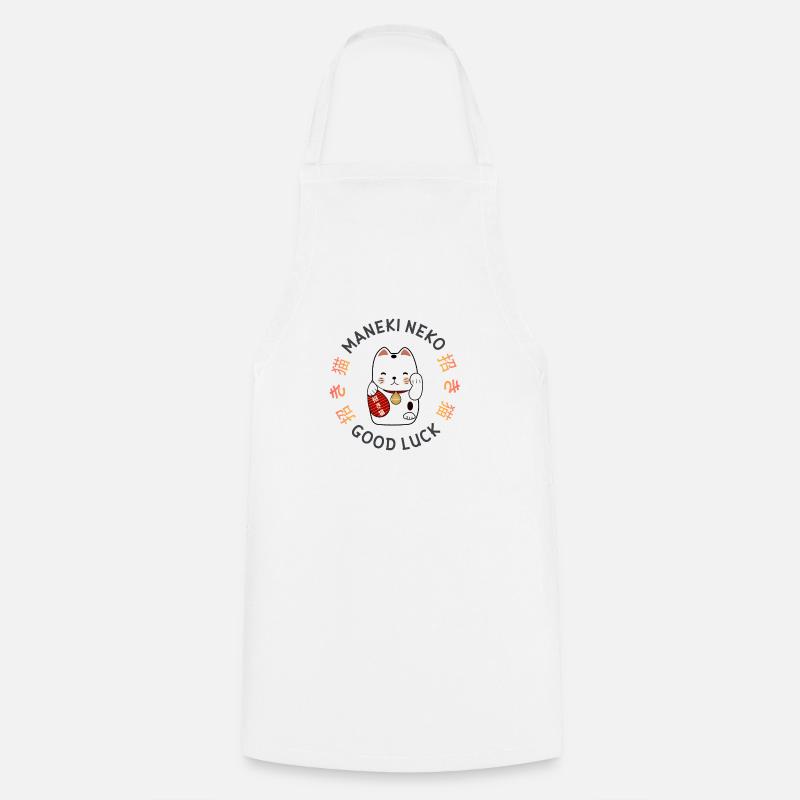 Lucky Cat - Cooking Apron - white