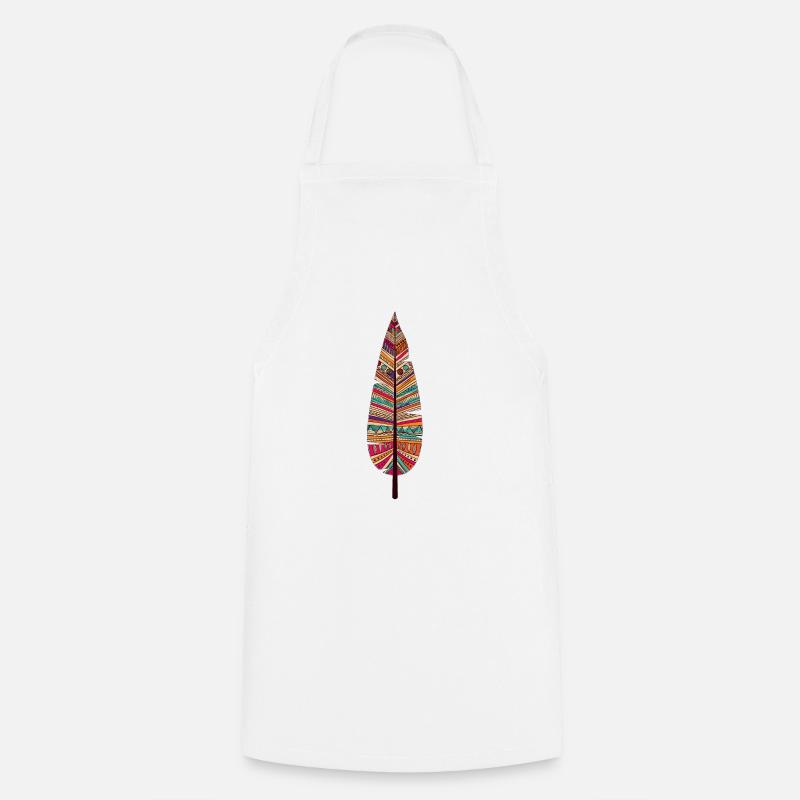 Feather Feather Indie Indian - Cooking Apron - white