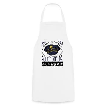 Police officer police - Cooking Apron - white - Front - AI Model Male 185 dark (185cm)