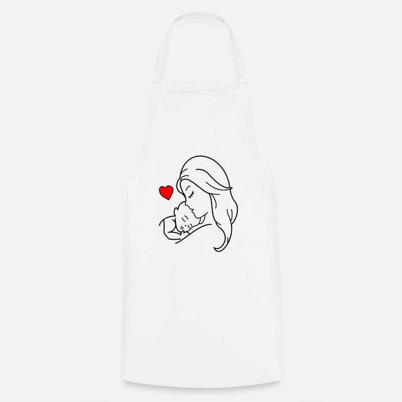 Frau Kind Liebe - Kochschürze - Weiß