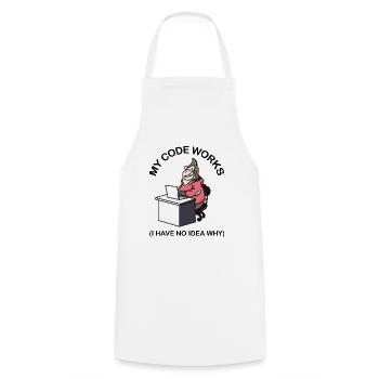 My code works (I have no idea why) - Cooking Apron - white - Front - AI Model Male 185 dark (185cm)