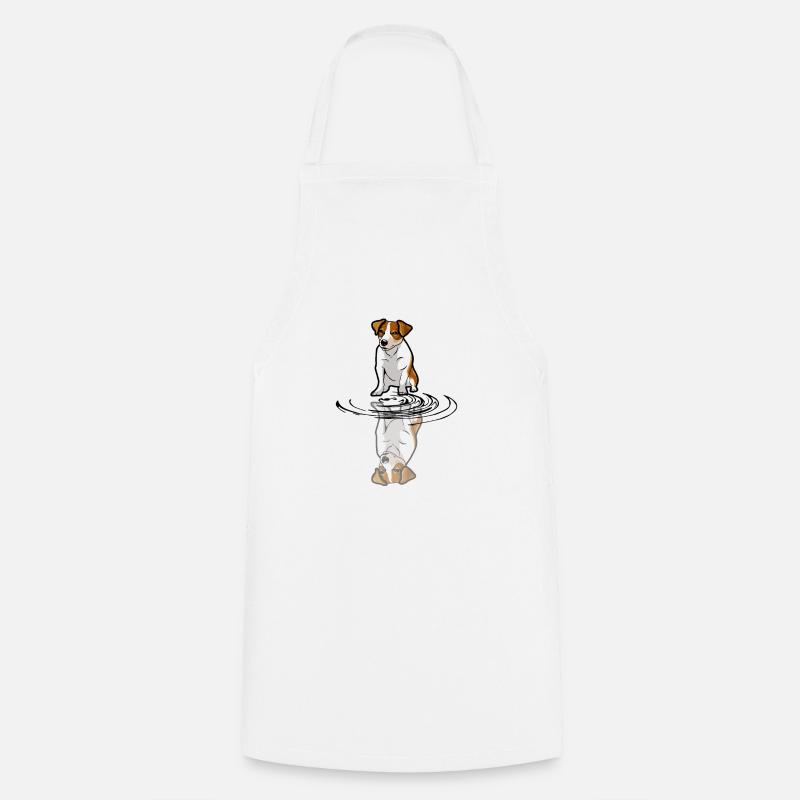 Jack Russell mirroring - Cooking Apron - white