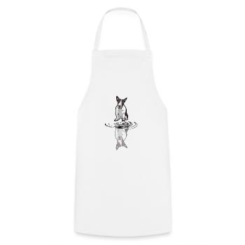 Bull terrier - Tablier de cuisine - blanc - Devant - AI Model Male 185 dark (185cm)