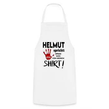 Name Namenstag Geschenkidee HELMUT - Kochschürze - Weiß - Vorne - AI Model Male 185 dark (185cm)