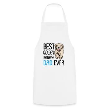 Golden Retriever - Cooking Apron - white - Front - AI Model Male 185 dark (185cm)