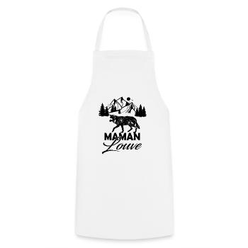 Maman louve 3 - Tablier de cuisine - blanc - Devant - AI Model Male 185 dark (185cm)