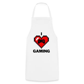 I Love Gaming - Kochschürze - Weiß - Vorne - AI Model Male 185 dark (185cm)
