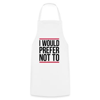 I prefer not to - Cooking Apron - white - Front - AI Model Male 185 dark (185cm)