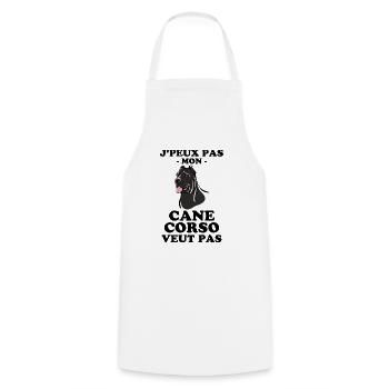 Chien de race cane corso - Tablier de cuisine - blanc - Devant - AI Model Male 185 dark (185cm)