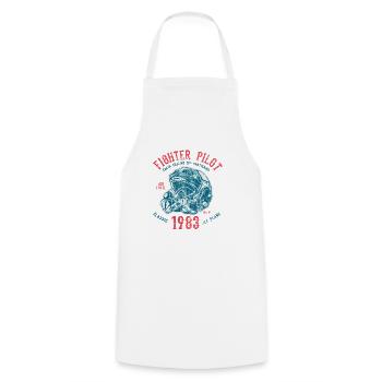 FIGHTER PILOT - fighter jet pilot motif - Cooking Apron - white - Front - AI Model Male 185 dark (185cm)