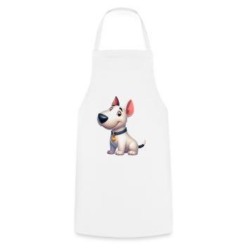 bull terrier - Tablier de cuisine - blanc - Devant - AI Model Male 185 dark (185cm)