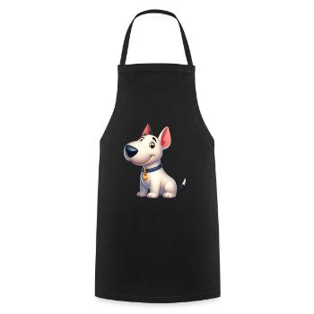 bull terrier - Cooking Apron - black - Front - AI Model Male 185 dark (185cm)