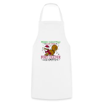 Merry Christmas Squirrel Humor Funny Witty - Cooking Apron - white - Front - AI Model Male 185 dark (185cm)