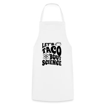 Chemist Humor Funny Joke Let's Taco Bout Science - Cooking Apron - white - Front - AI Model Male 185 dark (185cm)