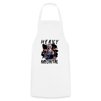 Heavy Metal Katze Musik Humor lustige Geschenkidee - Kochschürze - Weiß - Vorne - AI Model Male 185 dark (185cm)