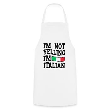 Italien Italie Idée cadeau Humour - Tablier de cuisine - blanc - Devant - AI Model Male 185 dark (185cm)