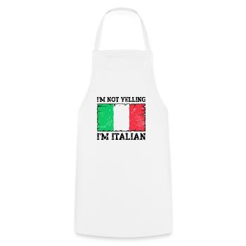 Italian Italian Italy Gift Idea Humor - Cooking Apron - white - Front - AI Model Male 185 dark (185cm)