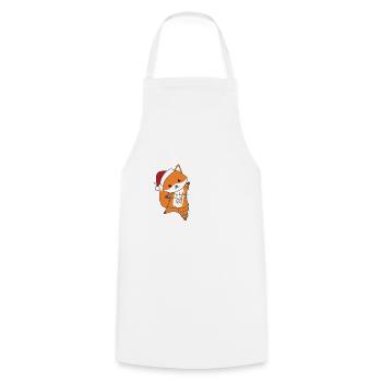 Fox Christmas Snow Winter Animals Foxes - Cooking Apron - white - Front - AI Model Male 185 dark (185cm)