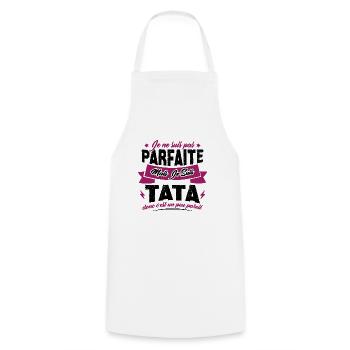 Pas parfaite mais je suis tata - Tablier de cuisine - blanc - Devant - AI Model Male 185 dark (185cm)