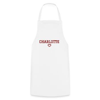 Charlotte Heart - Cooking Apron - white - Front - AI Model Male 185 dark (185cm)
