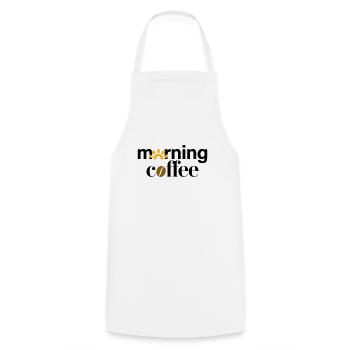 morning coffee - Cooking Apron - white - Front - AI Model Male 185 dark (185cm)