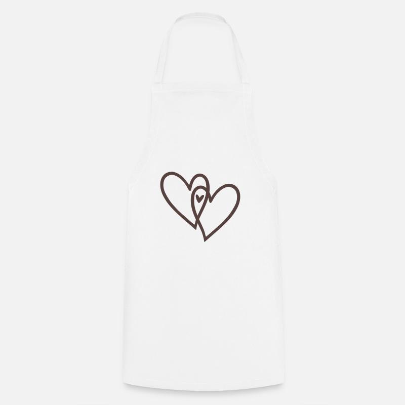 2 hearts plus 1 - Cooking Apron - white