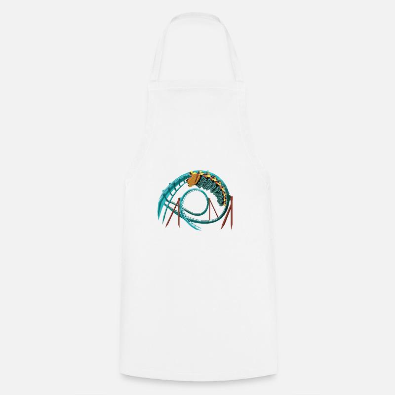 Kumba B&M Sit Down Coaster - Busch Gardens Design - Cooking Apron - white